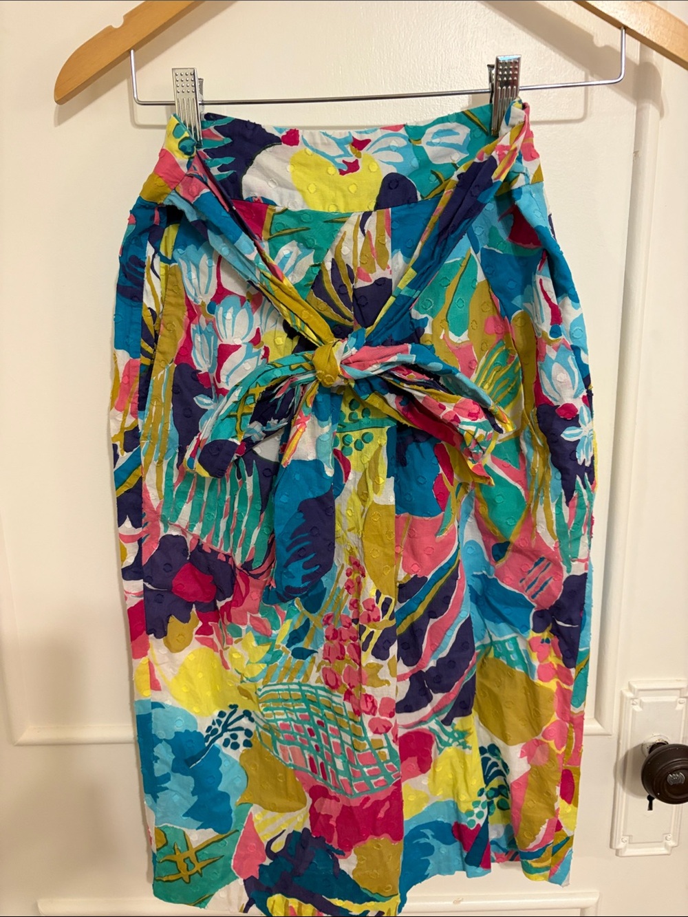 J. Crew Multicolor Floral Tie-Waist Midi Skirt